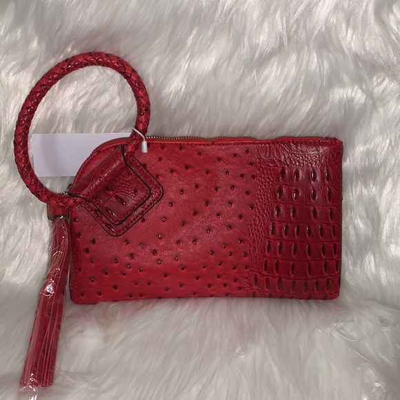 Various Color Vegan ostrich Print Wristlets Bundle (1 Blk, 1Coffee, 1 Blue) - Picture 2 of 14